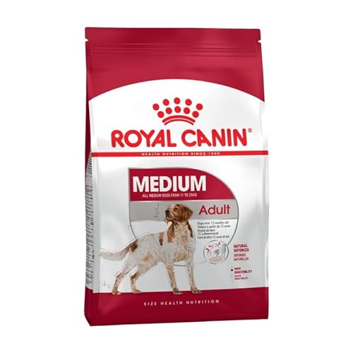 Royal Canin Medium Adult | 4 kg | Alleinfuttermittel für Hunde mittelgroßer Rassen | Omega -3 Fettsäuren für Haut und Fell | Abgestimmter Energiegehalt und angepasste Krokettengröße von ROYAL CANIN