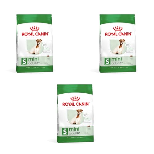 ROYAL CANIN Mini Adult 8+ | 3er Pack | 3 x 800 g | Alleinfuttermittel für kleine Hunde (bis 10 kg) | Ab dem 8. Lebensjahr | Kann zur Unterstützung der Vitalität beitragen von ROYAL CANIN