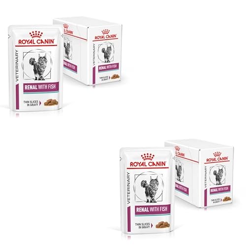 Royal Canin Veterinary Renal Fish | Doppelpack | 2 x 12 x 85 g | Diät-Alleinfuttermittel für ausgewachsene Katzen | Zur Unterstützung bei Nierenproblemen | Im Frischebeutel von ROYAL CANIN