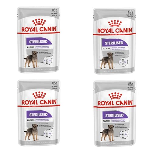 Royal Canin STERILISED Mousse | 4er Pack | 4 x 12 x 85 g | Alleinfuttermittel für ausgewachsene und kastrierte Hunde ab dem 10. Lebensmonat | Reich an verdaulichen Proteinen von ROYAL CANIN