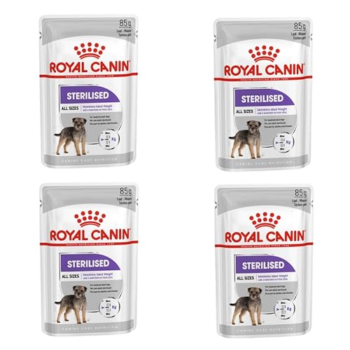 ROYAL CANIN STERILISED Mousse | 4er Pack | 4 x 12 x 85 g | Alleinfuttermittel für ausgewachsene und kastrierte Hunde ab dem 10. Lebensmonat | Reich an verdaulichen Proteinen von ROYAL CANIN