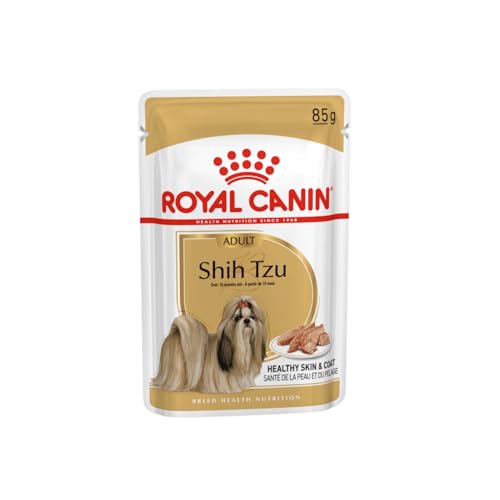 Royal Canin Shih Tzu Adult Mousse | 12 x 85 g | Nassfutter für ausgewachsene Shih Tzus | Zur Unterstützung des Fells und der Verdauung | Für Hunde ab dem 10. Lebensmonat von ROYAL CANIN