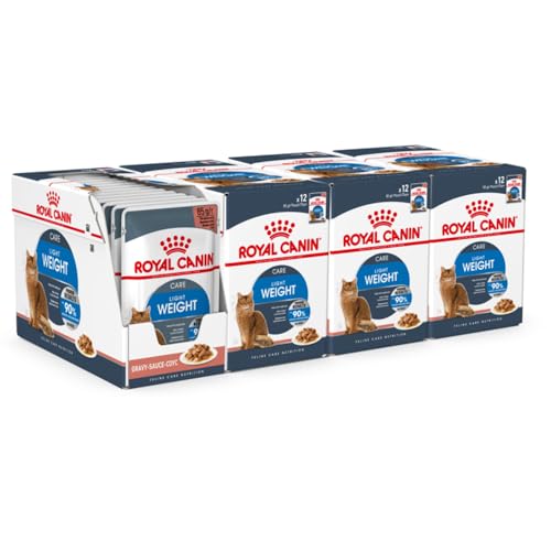 Royal Canin Ultra Light Nassfutter-Beutel für erwachsene Katzen, in Soße, 85 g, 4 Pack mit je 12 Portionen von ROYAL CANIN