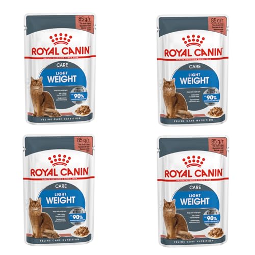 Royal Canin Light Weight Care Gravy | 4er Pack | 4 x 12 x 85 g | Nassfutter für Katzen | Zur Unterstützung für übergewichtige Katzen | Enthält Eisen, Mangan und Zink von ROYAL CANIN