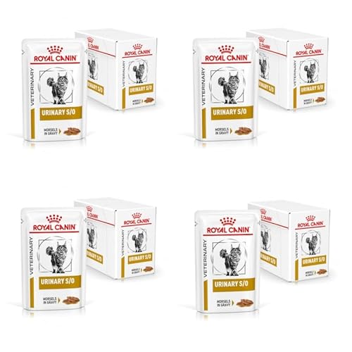 Royal Canin Urinary S/O Häppchen in Soße | 4er Pack | 4 x 12 x 85 g | Feuchtnahrung für Katzen | Feine Stückchen in Soße | Diät-Alleinfuttermittel für ausgewachsene Katzen von ROYAL CANIN