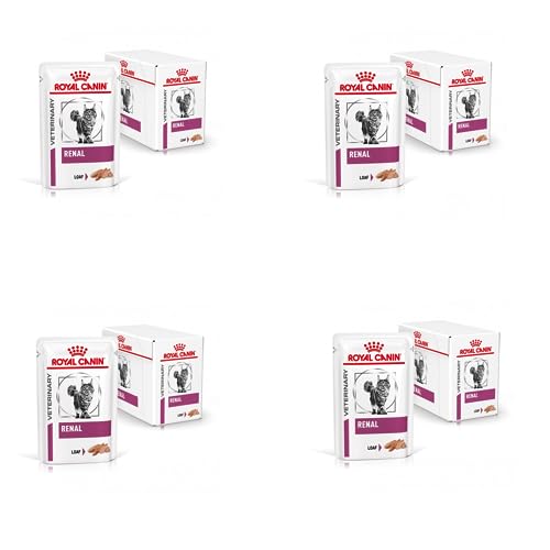 Royal Canin Veterinary Renal Beef | 4er Pack | 4 x 12 x 85 g | Diät-Alleinfuttermittel für ausgewachsene Katzen | Zur Unterstützung bei Nierenproblemen | Im Frischebeutel von ROYAL CANIN