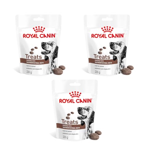 Royal Canin Veterinary Gastrointestinal Treats | 3er Pack | 3 x 230 g | Snacks für Erwachsene Hunde Aller Größen & Rassen | Im wiederverschließbaren Beutel | Niedriger Fettgehalt Royal Canin Veterinary Gastrointestinal Treats | 3er Pack | 3 x 230 g | Snacks für Erwachsene Hunde Aller Größen & Rassen | Im wiederverschließbaren Beutel | Niedriger Fettgehalt von ROYAL CANIN