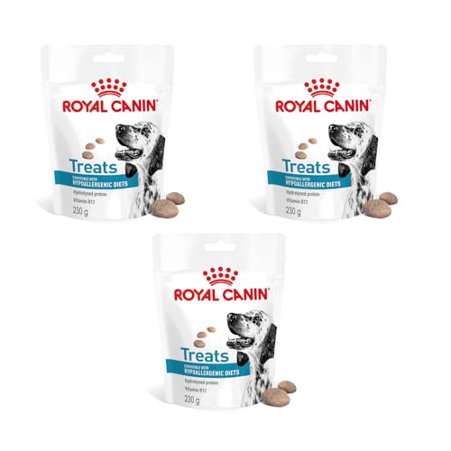 Royal Canin Veterinary Hypoallergenic Treats | 3er Pack | 3 x 230 g | Snacks für Erwachsene Hunde Aller Größen & Rassen | Im wiederverschließbaren Beutel | Hydrolysierte Proteine Royal Canin Veterinary Hypoallergenic Treats | 3er Pack | 3 x 230 g | Snacks für Erwachsene Hunde Aller Größen & Rassen | Im wiederverschließbaren Beutel | Hydrolysierte Proteine von ROYAL CANIN