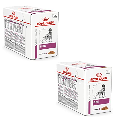 Royal Canin Veterinary Renal | Doppelpack | 2 x 12 x 100 g | Diät-Alleinfuttermittel für ausgewachsene Hunde | Zur Unterstützung der Nierenfunktion | Feine Stückchen in Soße von ROYAL CANIN