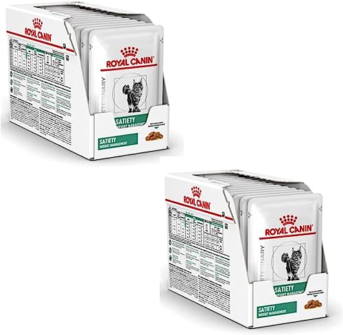Royal Canin Veterinary Satiety Weight Management | Doppelpack | 2 x 12 x 85 g | Diät-Alleinfuttermittel für Katzen | Zur Verringerung von Übergewicht | Feine Stückchen in Soße Royal Canin Veterinary Satiety Weight Management | Doppelpack | 2 x 12 x 85 g | Diät-Alleinfuttermittel für Katzen | Zur Verringerung von Übergewicht | Feine Stückchen in Soße von ROYAL CANIN