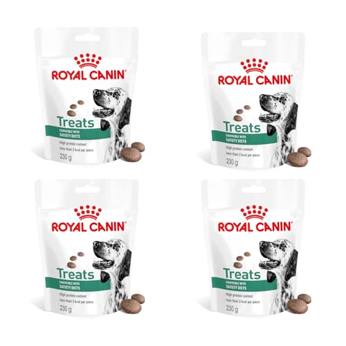 Royal Canin Veterinary Satiety Weight Management Treats | 4er Pack | 4 x 230 g | Snacks für Erwachsene Hunde Aller Rassen | Wiederverschließbarer Beutel | Weniger als 3 Kalorien von ROYAL CANIN