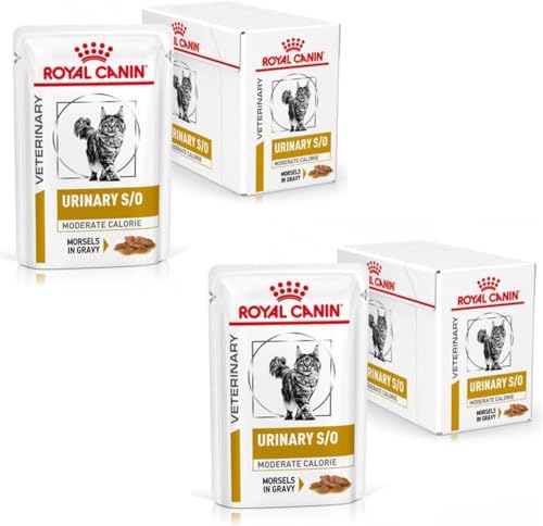 Royal Canin Veterinary Urinary S/O Moderate Calorie | Doppelpack | 2 x 12 x 85 g | Diät-Alleinfuttermittel für Katzen | Zur Auflösung von Struvitsteinen | Niedriger RSS-Wert von ROYAL CANIN