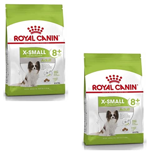 Royal Canin X-Small Adult 8+ | Doppelpack | 2 x 500 g | Trockenfutter für sehr kleine Hunde ab dem 8. Lebensjahr | Zur Unterstützung des Darms, desr Vitalität und der Harnwege von ROYAL CANIN