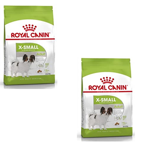 ROYAL CANIN X-Small Adult | Doppelpack | 2 x 500 g | Trockenfutter für ausgewachsene, sehr kleine Hunde (bis 4 kg) | Zur Unterstützung des Darms, des Felles und der Harnwege von ROYAL CANIN
