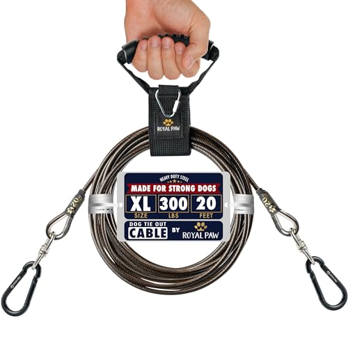 ROYAL PAW Hundeleine, 6 m, für große Hunde bis zu 136 kg, lange Leine für Hunde im Freien, robust und rostfrei, ermöglicht es Hunden, am Strand, im Garten oder beim Camping mit einem Hundepfahl zu ROYAL PAW Hundeleine, 6 m, für große Hunde bis zu 136 kg, lange Leine für Hunde im Freien, robust und rostfrei, ermöglicht es Hunden, am Strand, im Garten oder beim Camping mit einem Hundepfahl zu von ROYAL PAW