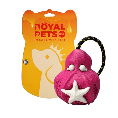 ROYAL PETS USA Unzerstörbares, langlebiges und robustes Oktopus-Hunde-Kauspielzeug für aggressive Kauer. Interaktives Spielzeug für kleine, mittelgroße und große Rassen mit 100 % Naturkautschuk und von ROYAL PETS USA