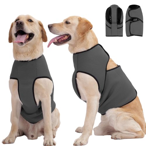 ROZKITCH Hunde-Angst-Shirt, beruhigende Jacke, Netzstoff, Hunde-Angstweste für Gewitter, Feuerwerk, Reisen, Tierarzt, Besuch, Trennung, Angstlinderung, für drinnen und draußen, elastisch, atmungsaktiv von ROZKITCH