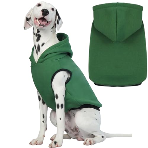 ROZKITCH Hunde-Kapuzenpullover, Winter-Hunde-Fleecepullover, warmes Sweatshirt, Haustierpullover, Hundekleidung, weich, warm, Weihnachts-Outfit, Welpenweste mit Loch für die Leine für große Hunde, von ROZKITCH