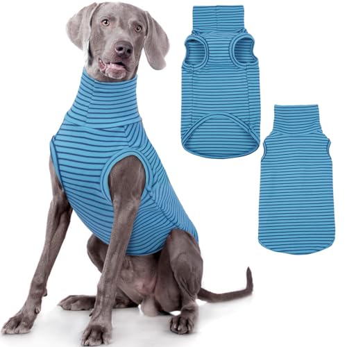 ROZKITCH Hunde-Shirt für große Hunde, Pullover für große Rassen, mit Kapuze und Weste, atmungsaktiv, gemütlicher Pullover für stilvolles und funktionales Design, gestreift, Größe 3XL von ROZKITCH