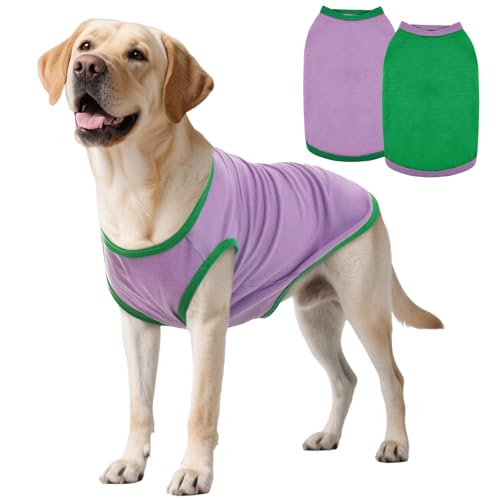 ROZKITCH Hunde-Shirts, weiche Haustierkleidung, atmungsaktiv, Sommerweste für große, dehnbare Kleidung, modische Farbabstimmung, Größe 2XL, 2 Stück ROZKITCH Hunde-Shirts, weiche Haustierkleidung, atmungsaktiv, Sommerweste für große, dehnbare Kleidung, modische Farbabstimmung, Größe 2XL, 2 Stück von ROZKITCH
