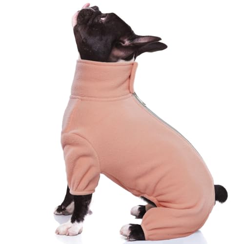 ROZKITCH Hunde-Wintermantel, weicher Fleece-Schlafanzug, winddicht, reflektierend, für kaltes Wetter, warme Jacke, Weste mit Loch für die Leine, gemütlicher Einteiler, Overall, Bekleidung, Outfit, von ROZKITCH
