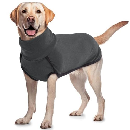 ROZKITCH Hunde-Wintermantel, weicher Pullover, Pyjama, Haustier, winddicht, warm, kaltes Wetter, Jacke, Weste, gemütlich, Einteiler, Bekleidung, Outfit, Kleidung für kleine, mittelgroße und große Hunde, Spazierengehen, Wandern, Reisen, Schlafen, Schwarz von ROZKITCH