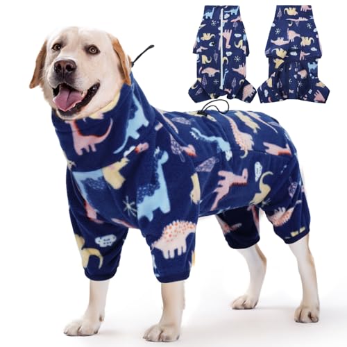 ROZKITCH Hundebekleidung für große Hunde, weicher Fleece-Pullover, Pyjama, winddicht, warm, kaltes Wetter, Weste mit reflektierendem Reißverschluss, Jumpsuit, Kleidung für große Hunde, Dinosaurier ROZKITCH Hundebekleidung für große Hunde, weicher Fleece-Pullover, Pyjama, winddicht, warm, kaltes Wetter, Weste mit reflektierendem Reißverschluss, Jumpsuit, Kleidung für große Hunde, Dinosaurier von ROZKITCH