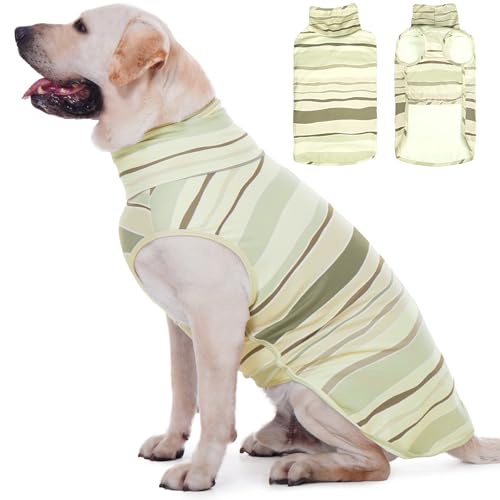 ROZKITCH Hundepullover mit Loch für die Leine, dehnbare Fleece-Weste, Haustier-Winterkleidung, warmer Pullover, Fleece-Rollkragen-Sweatshirt für Dobermann, Dogge, flacher Kaffee, Größe 4XL von ROZKITCH