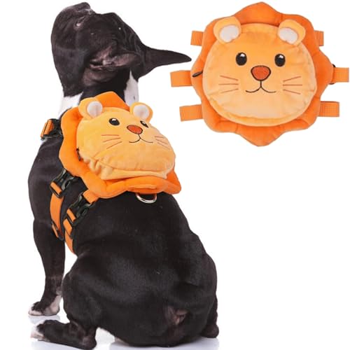 ROZKITCH Hunderucksack-Geschirr, weich und verstellbar, Haustiersattel, kein Ziehen, Tasche mit D-Ring für kleine, mittelgroße Hunde, niedliches Löwen-Design für Outdoor-Reisen, Spaziergänge und ROZKITCH Hunderucksack-Geschirr, weich und verstellbar, Haustiersattel, kein Ziehen, Tasche mit D-Ring für kleine, mittelgroße Hunde, niedliches Löwen-Design für Outdoor-Reisen, Spaziergänge und von ROZKITCH