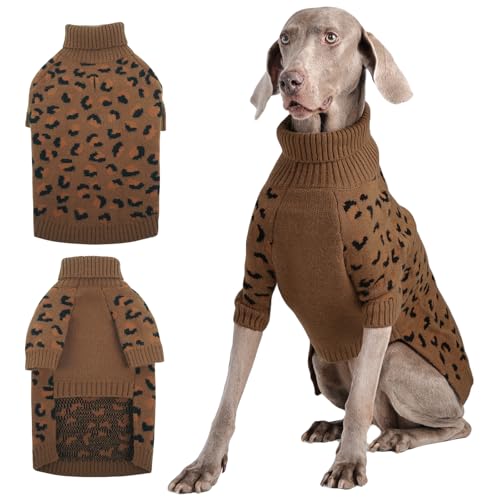 ROZKITCH Strickpullover für mittelgroße und große Hunde, dicker Wintermantel, Rollkragen-Design für Schäferhunde, Boxer und Labs, Khaki, 2XL von ROZKITCH