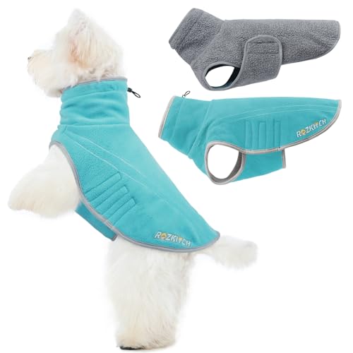 ROZKITCH Wendbarer Hundemantel, superwarmer Fleece-Sherpa-Pullover mit Stickerei, verstellbares, doppelseitiges Plüsch-Sweatshirt für kleine Mammern, große Riesenrassen, Blaugrün, M ROZKITCH Wendbarer Hundemantel, superwarmer Fleece-Sherpa-Pullover mit Stickerei, verstellbares, doppelseitiges Plüsch-Sweatshirt für kleine Mammern, große Riesenrassen, Blaugrün, M von ROZKITCH