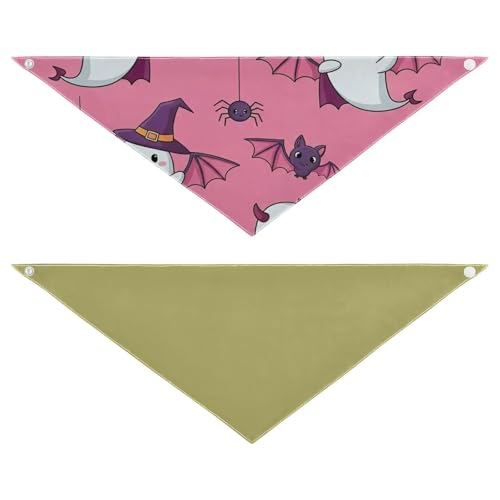 Halloween-Hundehalstuch, Polyester, wendbar, Dreieckstuch für kleine, mittelgroße und große Hunde, 2 Stück, Größe M Halloween-Hundehalstuch, Polyester, wendbar, Dreieckstuch für kleine, mittelgroße und große Hunde, 2 Stück, Größe M von RPLIFE