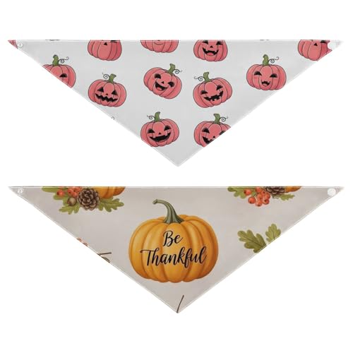 Halloween-Hundehalstuch, Polyester, wendbar, Dreieckstuch für kleine, mittelgroße und große Hunde, 2 Stück Halloween-Hundehalstuch, Polyester, wendbar, Dreieckstuch für kleine, mittelgroße und große Hunde, 2 Stück von RPLIFE