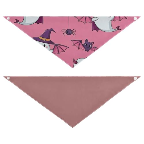 Halloween-Hundehalstuch, Polyester, wendbar, Dreieckstuch für kleine, mittelgroße und große Hunde (2 Stück, groß) von RPLIFE