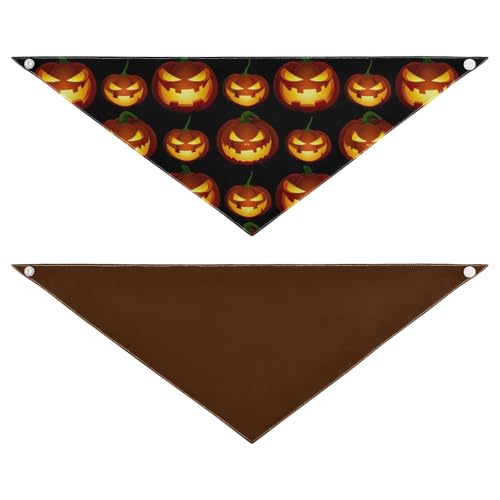 Halloween-Hundehalstuch, atmungsaktiv, wendbar, Dreieckstuch für kleine, mittelgroße und große Hunde, 2 Stück, Größe M Halloween-Hundehalstuch, atmungsaktiv, wendbar, Dreieckstuch für kleine, mittelgroße und große Hunde, 2 Stück, Größe M von RPLIFE