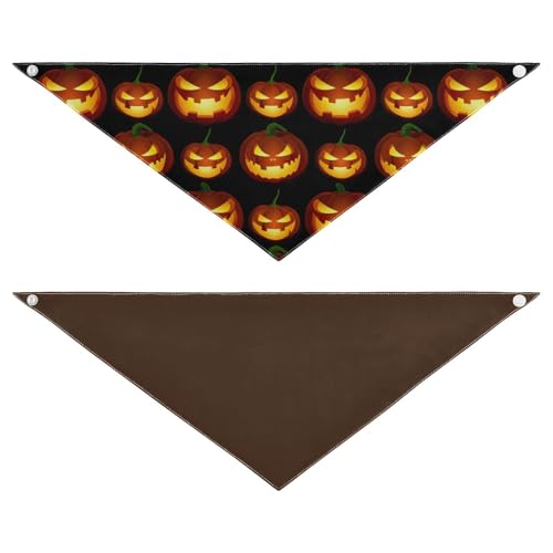 Halloween-Hundehalstuch, verstellbar, wendbar, Dreieckstuch für kleine, mittelgroße und große Hunde, 2 Stück, Größe M Halloween-Hundehalstuch, verstellbar, wendbar, Dreieckstuch für kleine, mittelgroße und große Hunde, 2 Stück, Größe M von RPLIFE