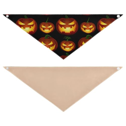Halloween-Hundehalstuch, verstellbar, wendbar, Dreieckstuch für kleine, mittelgroße und große Hunde, 2 Stück, Größe M von RPLIFE