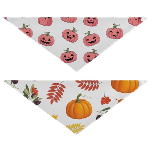Halloween-Hundehalstuch, verstellbar, wendbar, Dreieckstuch für kleine, mittelgroße und große Hunde, 2 Stück Halloween-Hundehalstuch, verstellbar, wendbar, Dreieckstuch für kleine, mittelgroße und große Hunde, 2 Stück von RPLIFE