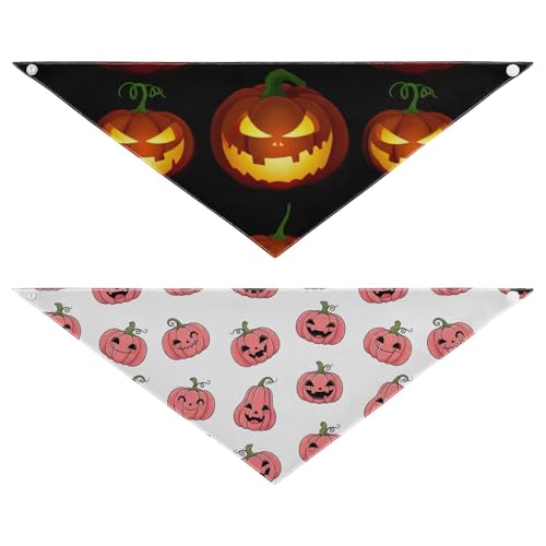 Halloween-Hundehalstuch, waschbar, wendbar, Dreieckstuch für kleine, mittelgroße und große Hunde, 2 Stück, Größe M Halloween-Hundehalstuch, waschbar, wendbar, Dreieckstuch für kleine, mittelgroße und große Hunde, 2 Stück, Größe M von RPLIFE
