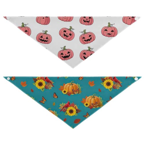 Halloween-Hundehalstuch, waschbar, wendbar, Dreieckstuch für kleine, mittelgroße und große Hunde, 2 Stück Halloween-Hundehalstuch, waschbar, wendbar, Dreieckstuch für kleine, mittelgroße und große Hunde, 2 Stück von RPLIFE