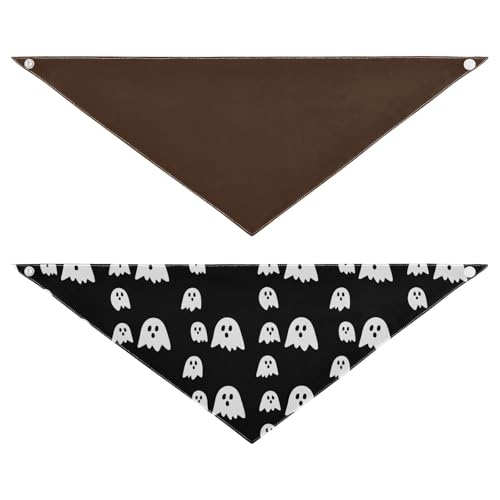Halloween-Hundehalstuch, waschbar, wendbar, Dreieckstuch für kleine, mittelgroße und große Hunde, 2 Stück Halloween-Hundehalstuch, waschbar, wendbar, Dreieckstuch für kleine, mittelgroße und große Hunde, 2 Stück von RPLIFE