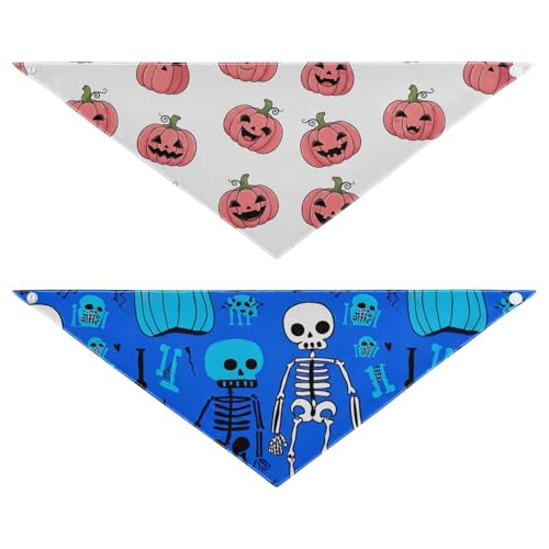 Halloween-Hundehalstuch, waschbar, wendbar, Dreieckstuch für kleine, mittelgroße und große Hunde, 2 Stück von RPLIFE