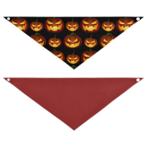 Halloween-Hundehalstuch, waschbar, wendbar, Dreieckstuch für kleine, mittelgroße und große Hunde (2 Stück, groß) von RPLIFE