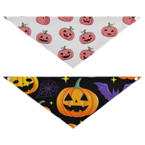 Halloween-Hundehalstuch, weich, wendbar, Dreieckstuch für kleine, mittelgroße und große Hunde, 2 Stück Halloween-Hundehalstuch, weich, wendbar, Dreieckstuch für kleine, mittelgroße und große Hunde, 2 Stück von RPLIFE
