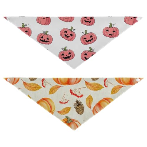 Halloween-Hundehalstuch, weich, wendbar, Dreieckstuch für kleine, mittelgroße und große Hunde, 2 Stück Halloween-Hundehalstuch, weich, wendbar, Dreieckstuch für kleine, mittelgroße und große Hunde, 2 Stück von RPLIFE