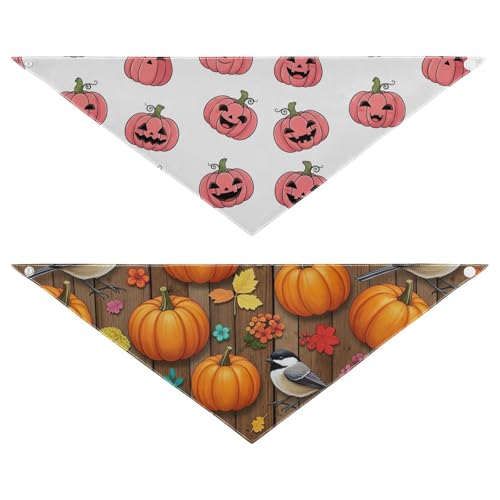 Halloween-Hundehalstuch, weich, wendbar, Dreieckstuch für kleine, mittelgroße und große Hunde, 2 Stück von RPLIFE