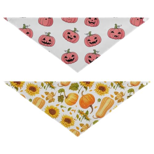 Halloween-Hundehalstuch, weich, wendbar, Dreieckstuch für kleine, mittelgroße und große Hunde (2 Stück, groß) von RPLIFE