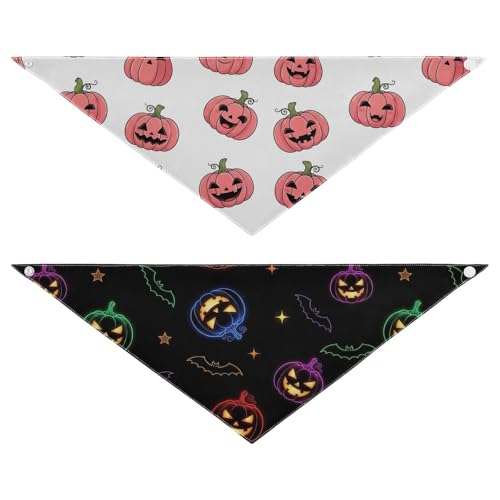 Halloween-Hundehalstuch, wendbar, atmungsaktiv, Dreieckstuch für den täglichen Gebrauch, Outdoor, Partys (2 Stück, groß) von RPLIFE