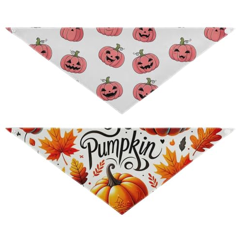 Halloween-Hundehalstuch, wendbar, atmungsaktiv, für den Alltag, Urlaub, Partys, Spaziergänge im Freien (2 Stück, groß) von RPLIFE