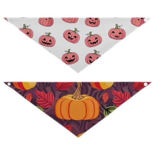 Halloween-Hundehalstuch, wendbar, verstellbar, Dreieckstuch für den Alltag, Urlaub, Partys, Spaziergänge im Freien (2 Stück, groß) von RPLIFE